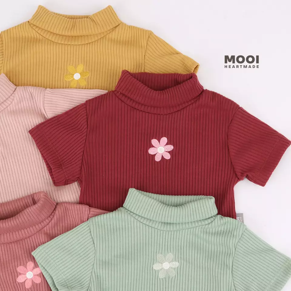 Mooi Atasan Turtleneck Anak Perempuan Giselle Top - Pink Peach
