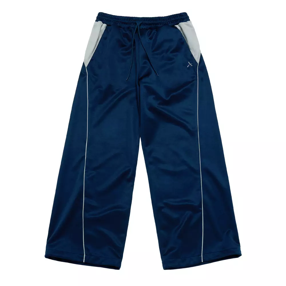 ONE POINT LOGO COLORING WIDE TRACK PANTS NAVY