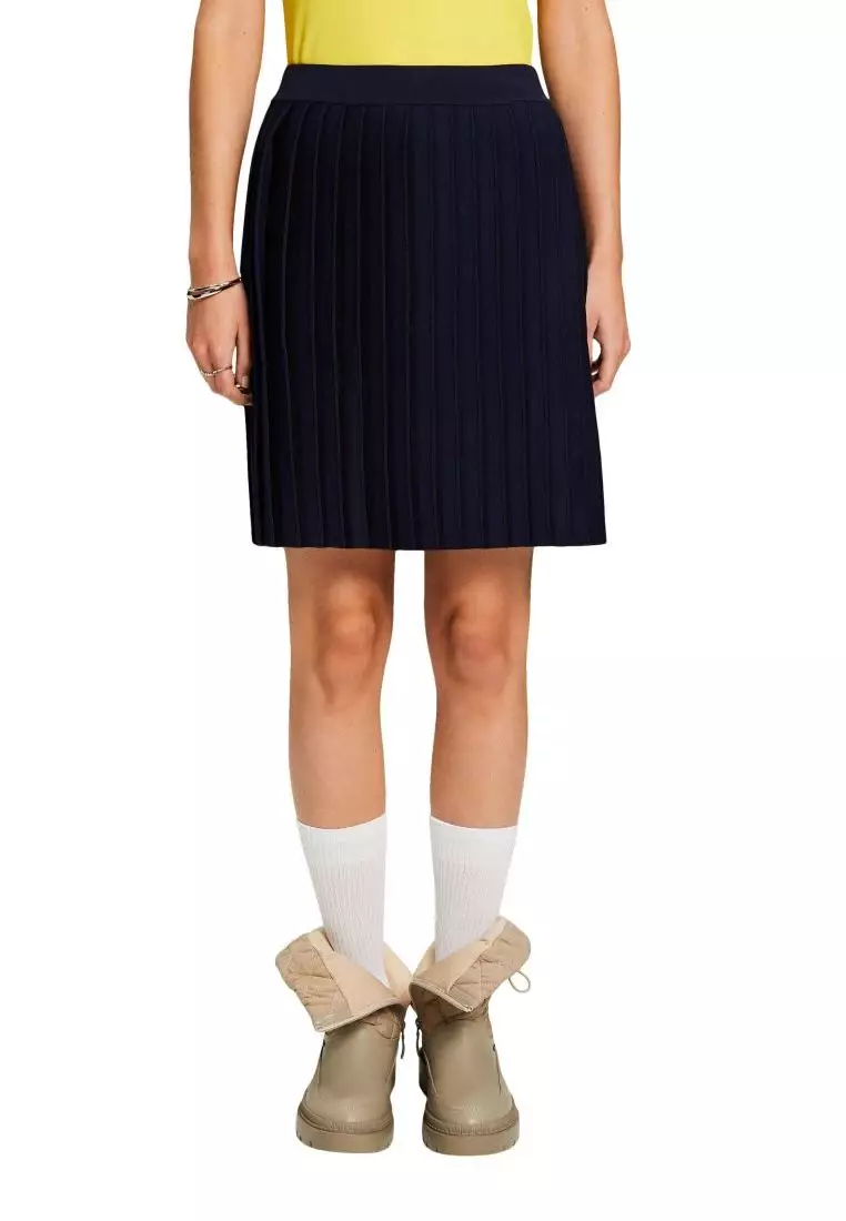 ESPRIT Pleated Knit Mini Skirt