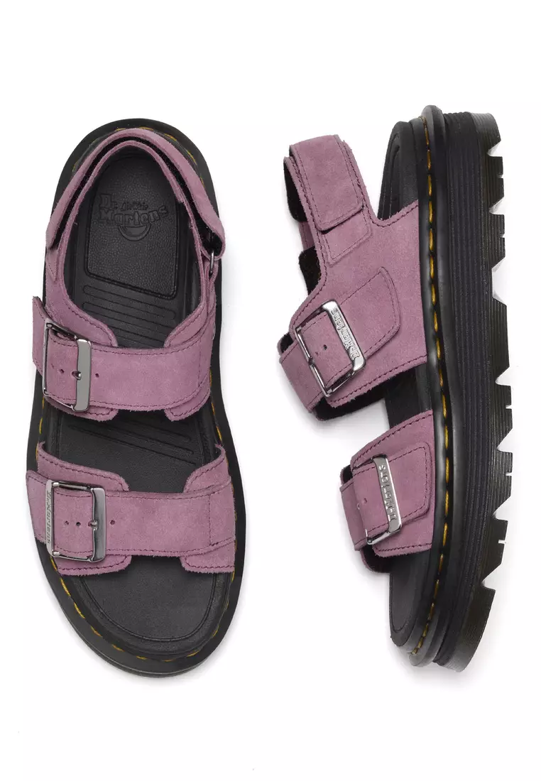 Zebzag Strap Suede Muted Purple Sandals Women