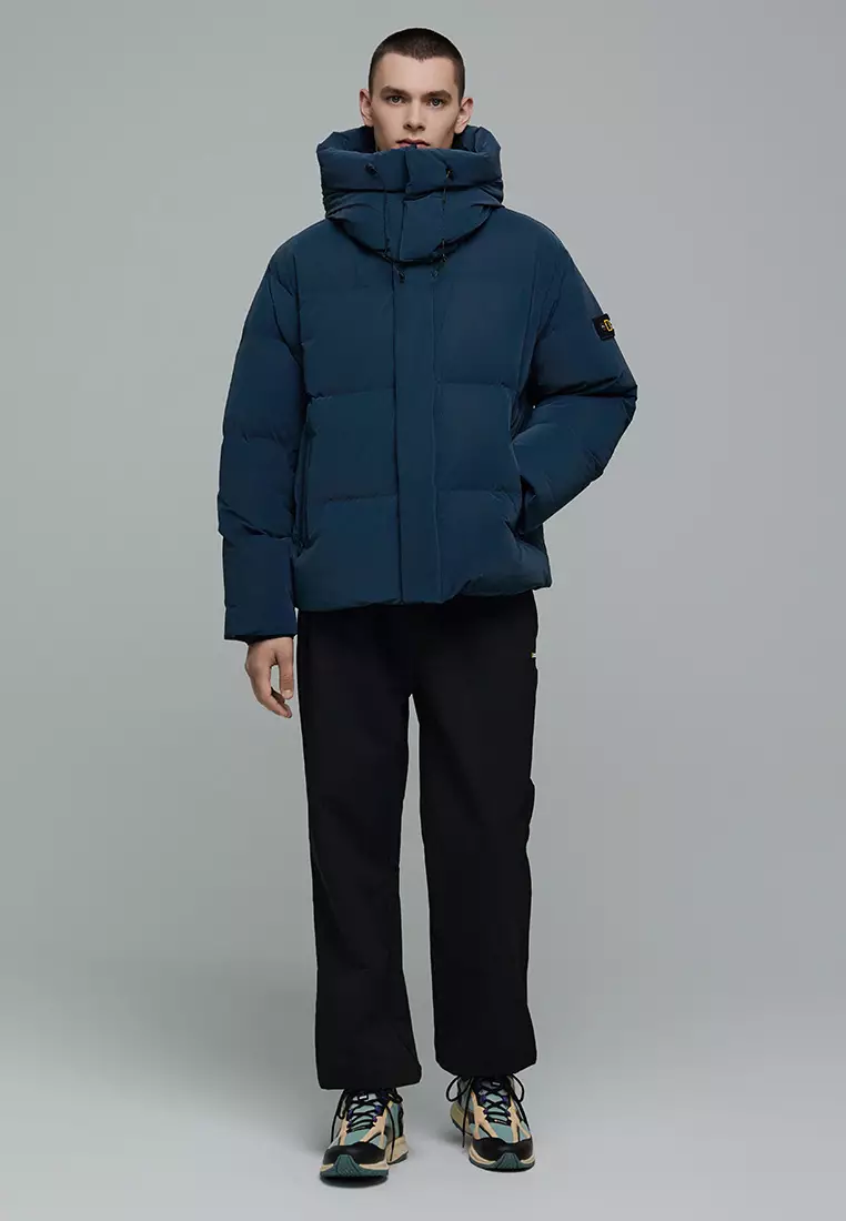 Unisex Glossy Hooded Down Jacket