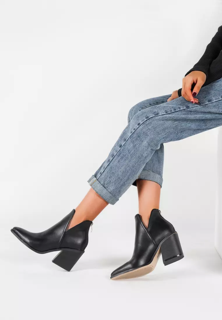 8CM Synthetic Leather Ankle Boots WTY1189-1