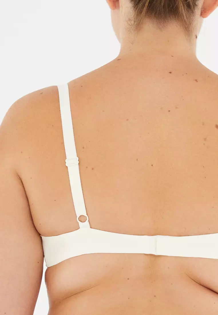 Ecru Basic T-shirt Bra, Full-Cup, Underwire, Underwear for Women