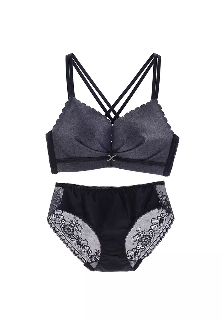 ZITIQUE Lace Lingerie Set (Bra And Panty) - Black 2024, Buy ZITIQUE Online