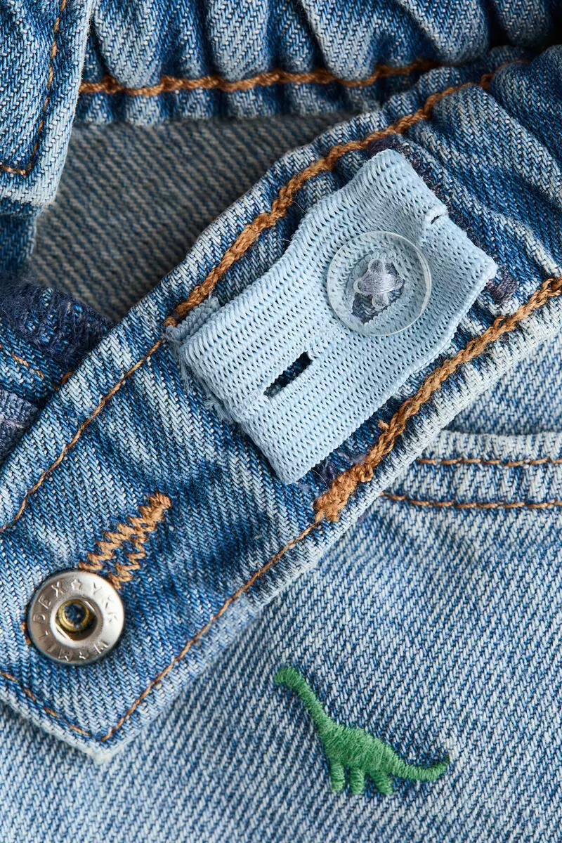 Embroidery-detail denim shorts