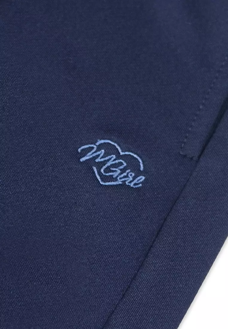 Girls Fleece Jogger Pants with Embroidery