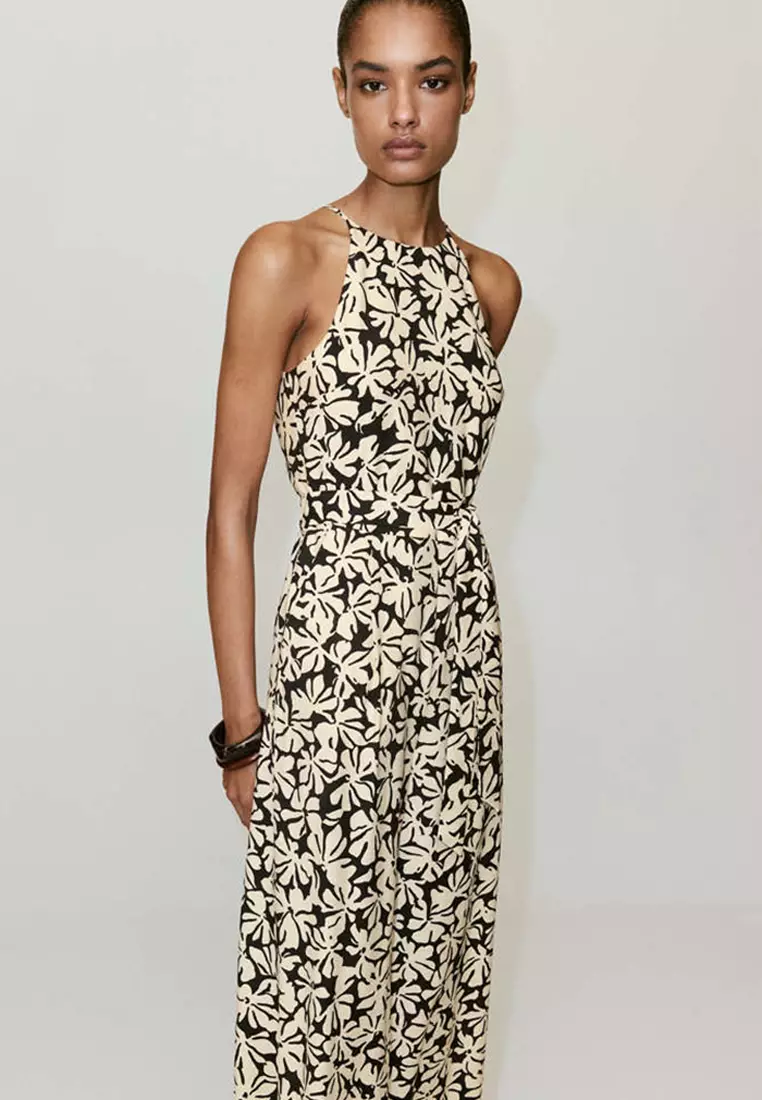 Floral Print Jumpsuit With Belt