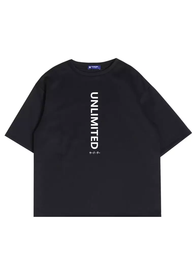 MTW61 Kaos Oversize Gym Bahan Tebal Scubalux "unlimited" hitam