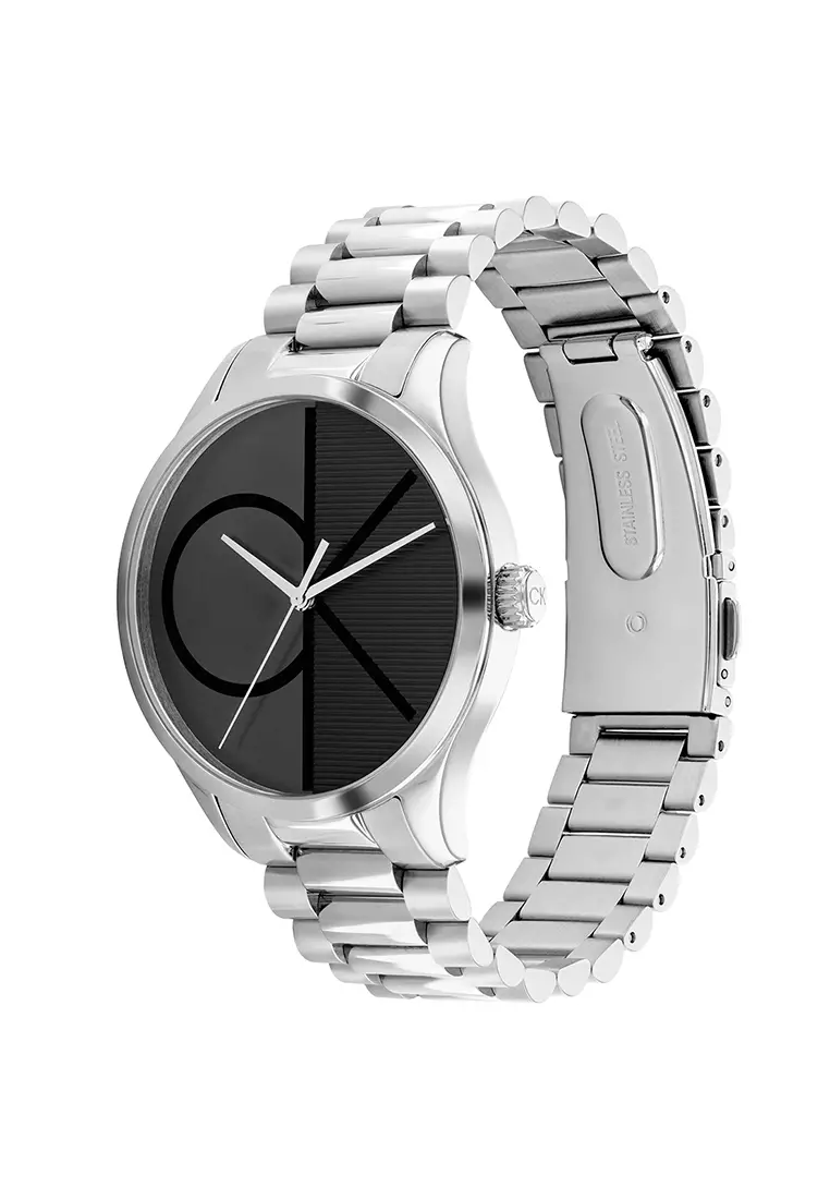 CK25200163 Unisex Silver Stainless Steel Bracelet and Black Dial Quartz Watch