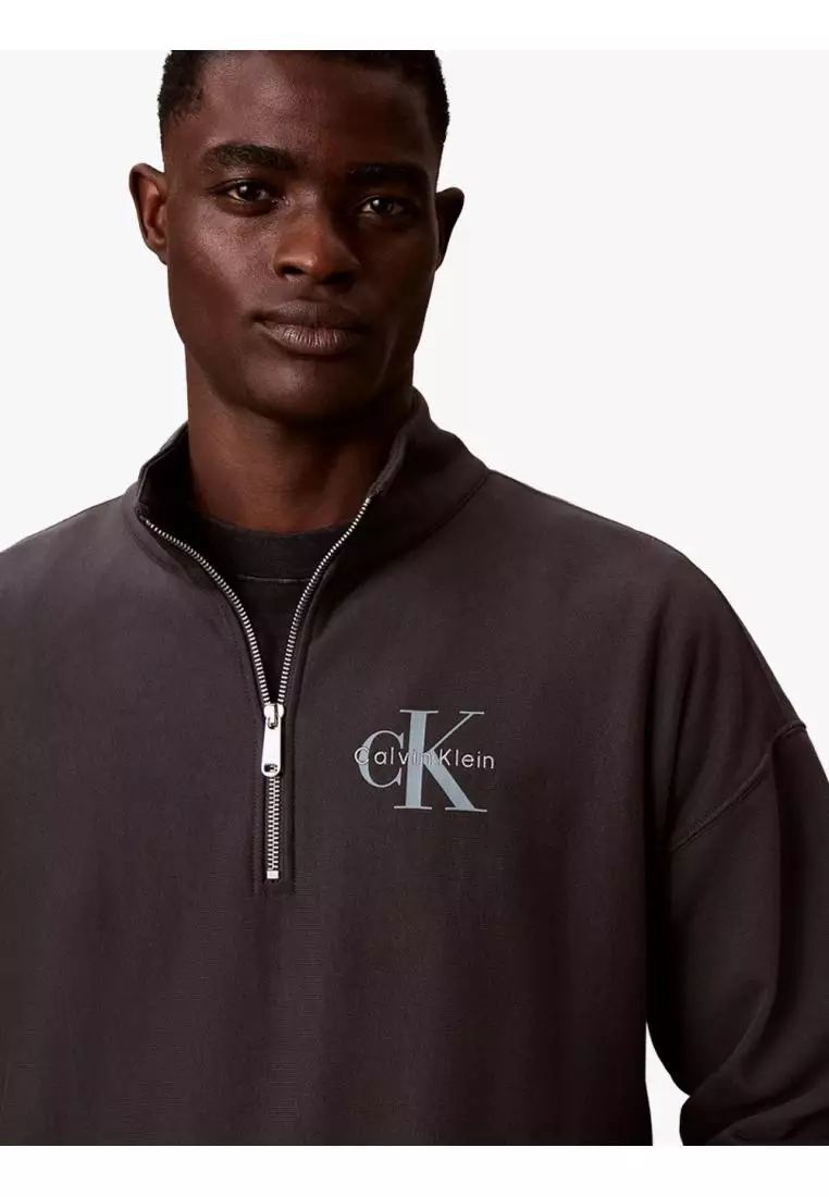 Jual Calvin Klein Calvin Klein - Monologo Premium Terry Quarter Zip ...