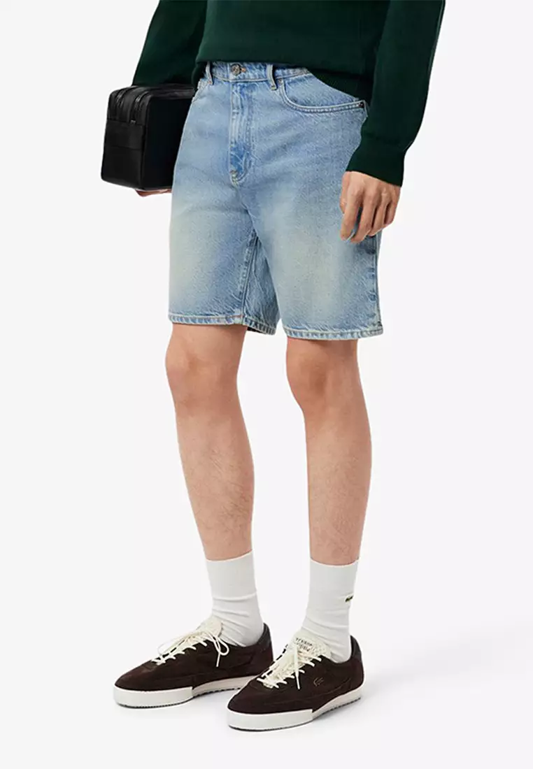 Straight Fit Denim Bermuda Shorts