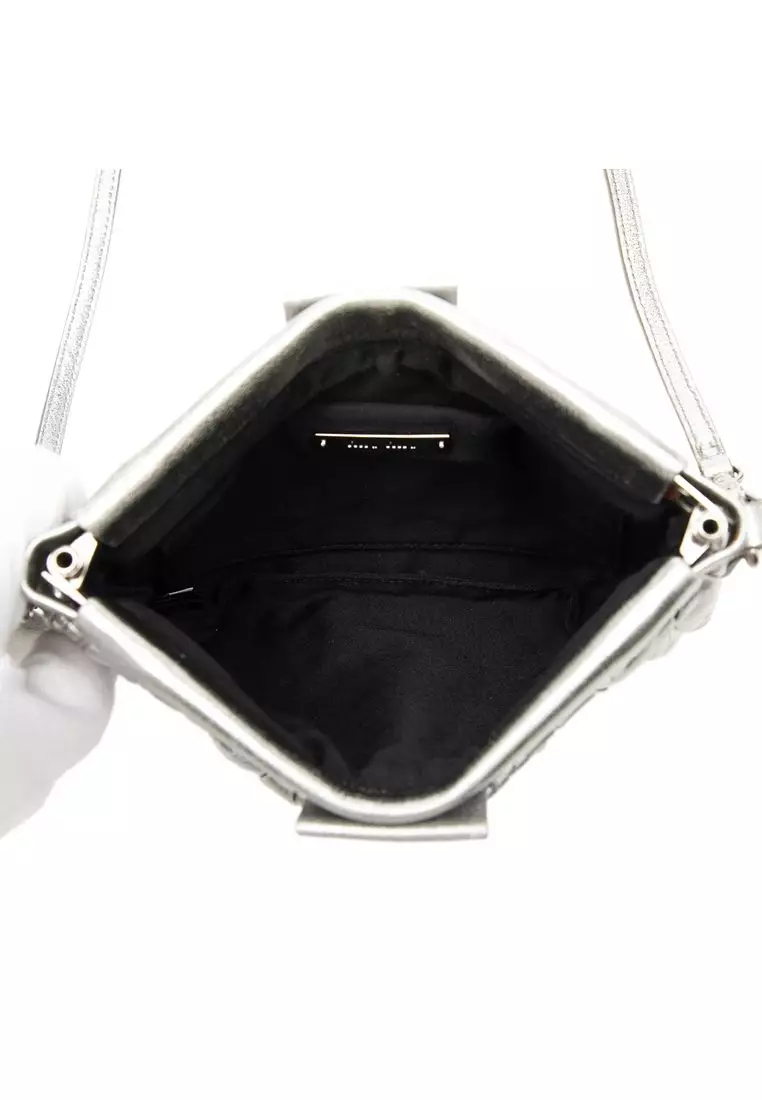Pre-Loved Miu Miu Matelasse Metallic Nappa Frame Clutch With Strap