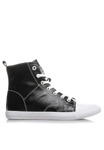Twenty Eight Shoes black High Top Smart Causal Leather Sneakers RX12832 D381CSHB01C29EGS_1