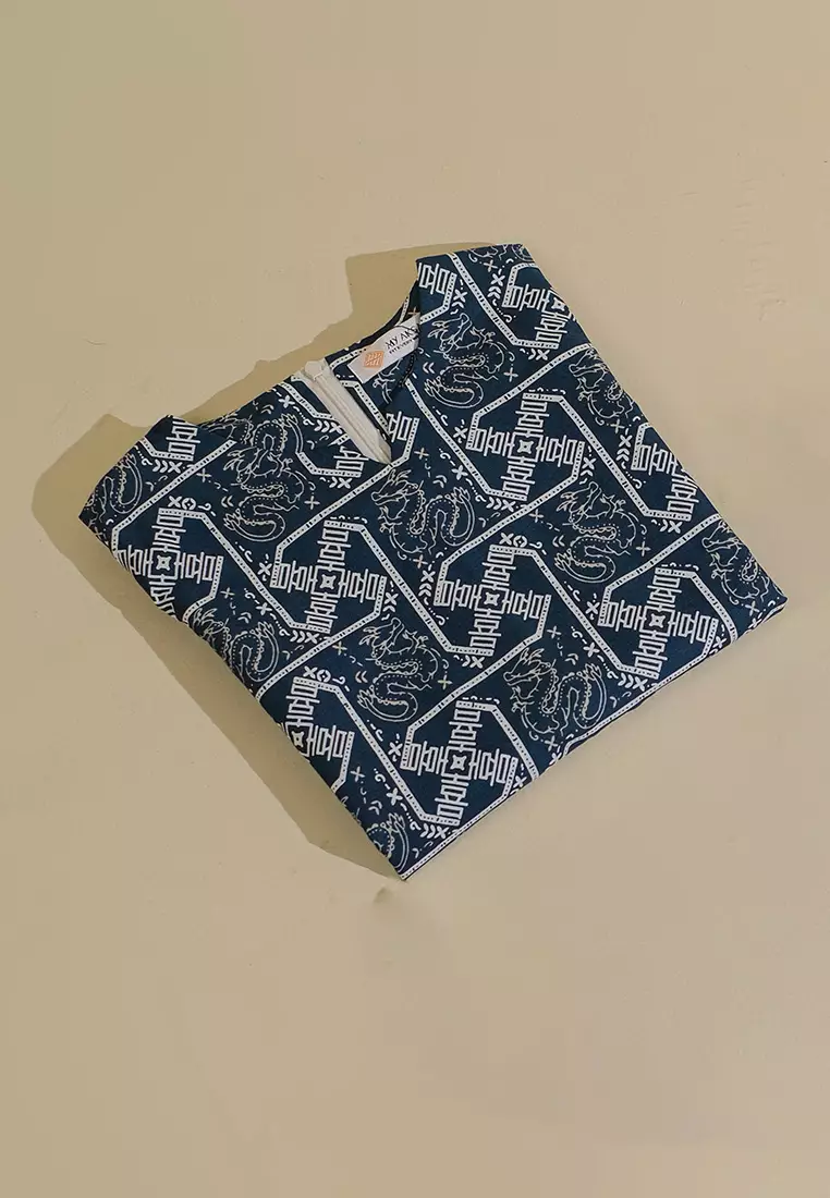 My Aksa Batik Anak Dress Naga Cita Navy