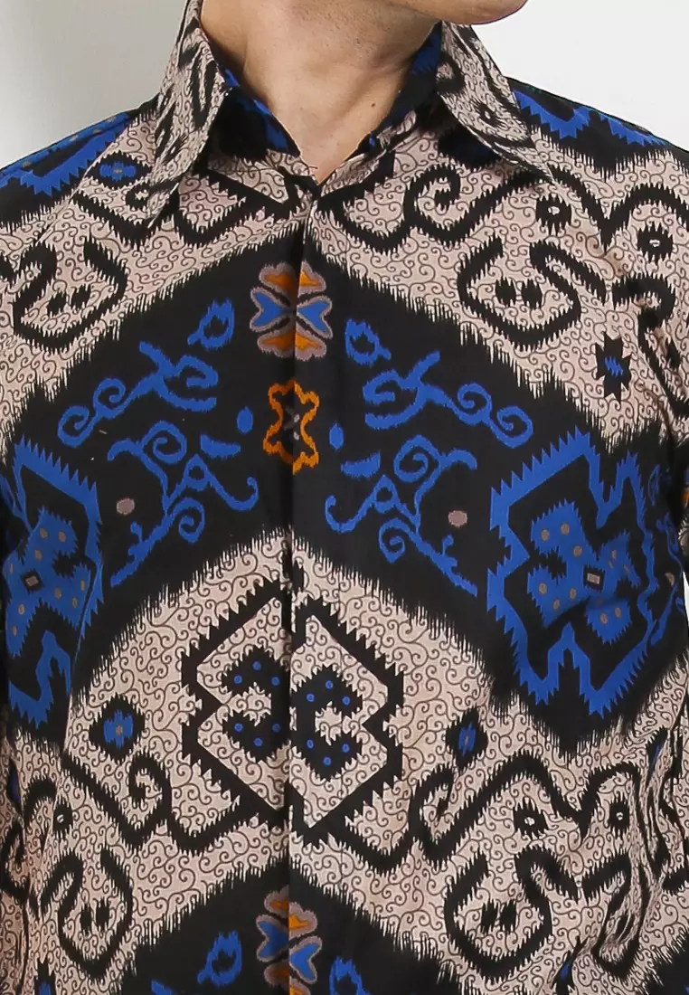 Faloya Kemeja Batik Premium Pria Casual Modern Lengan Pendek