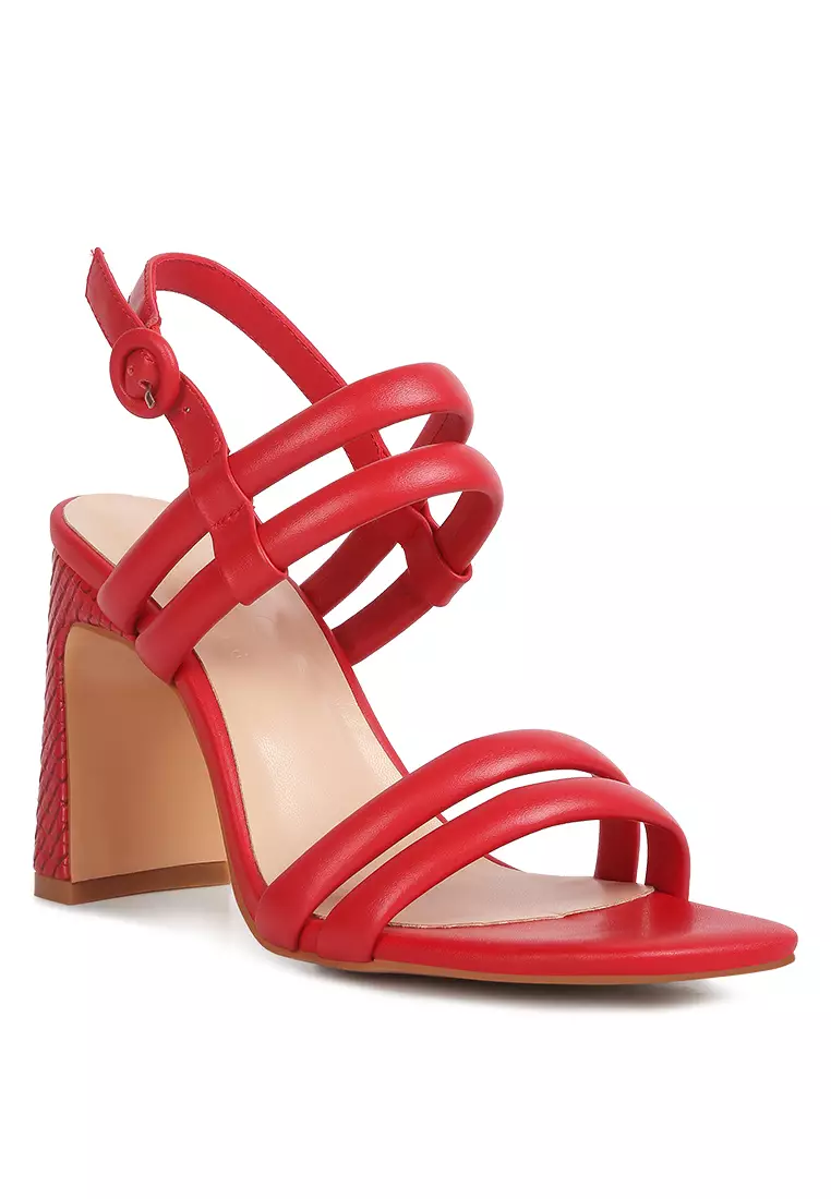 Buy Rag CO. Red Slim Block Heel Sandal 2024 Online ZALORA