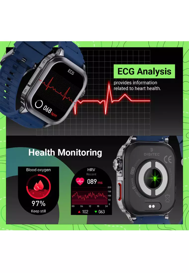 Digitec Jam Tangan Pria - Black - Rubber Strap - DG-SW-FORFIT-BK