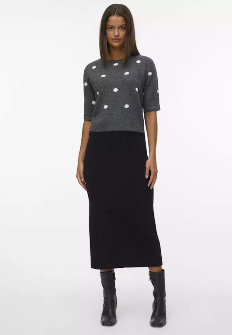 Mid Waist Midi Skirt