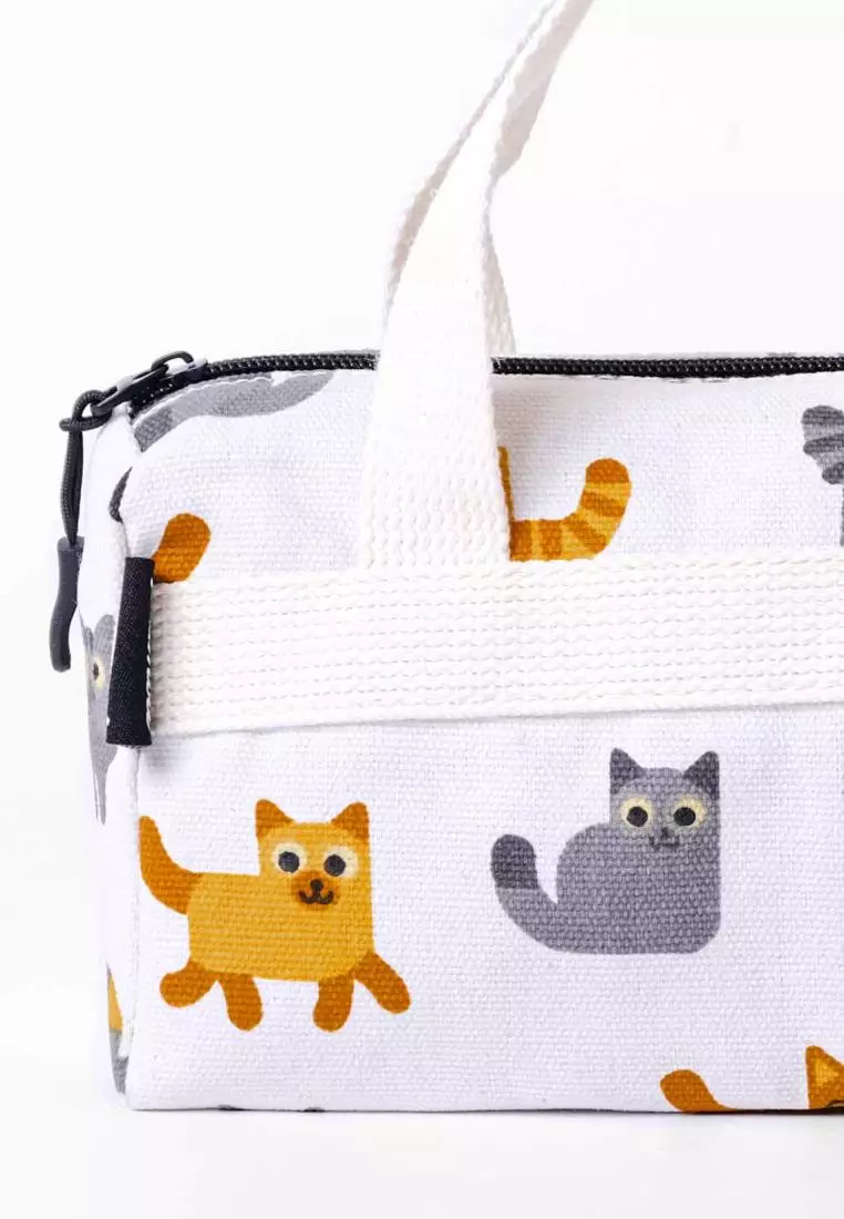 Pamole Pouch Kosmetik Bahan Kanvas Penutup Resleting - PMU Kucing