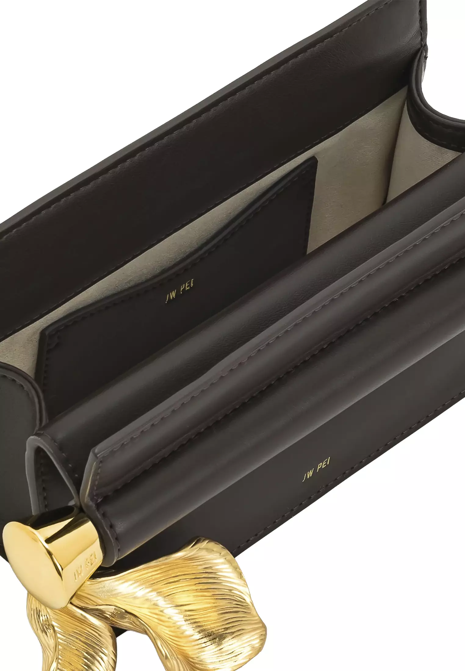 Holly Metal Pendant Embellished Clutch - Dark Brown