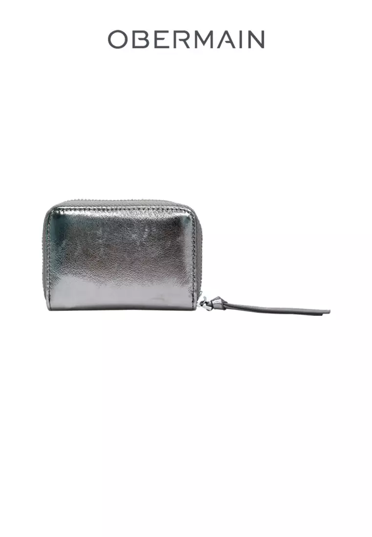 Ladies RFID Cardholder Genuine Leather Pewter