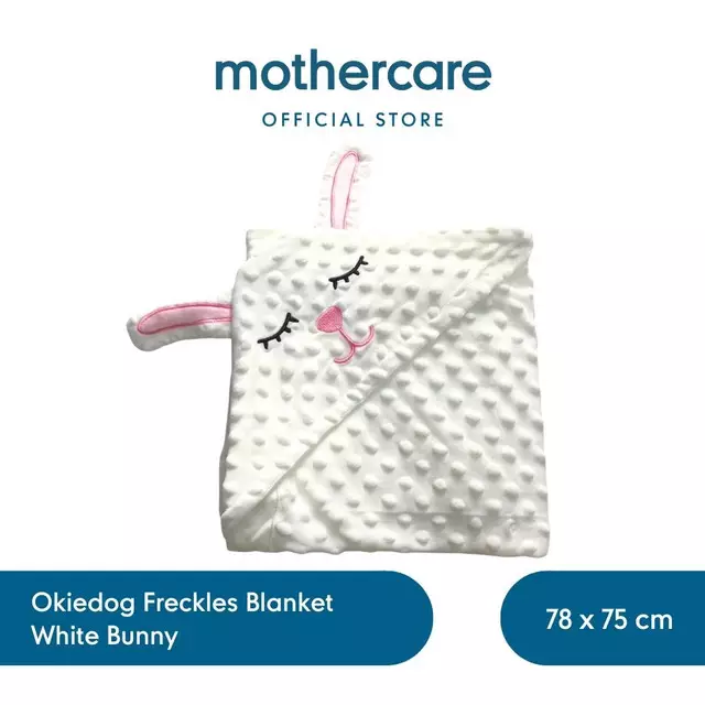 Okiedog Freckles Blanket - Selimut Tidur Bayi (White Bunny)