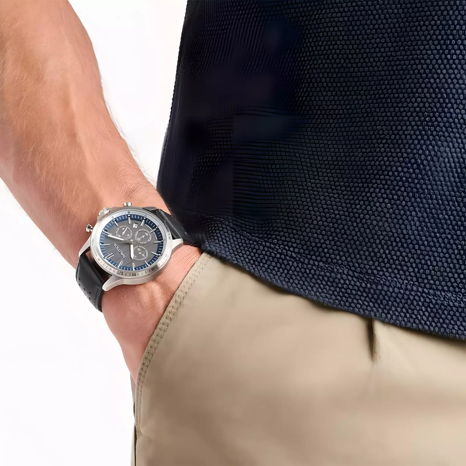 Nautica NCT Blue Ocean BoxSet - Jam Tangan Chronograph Pria - Rubber & Leather Strap - NAPBOS504