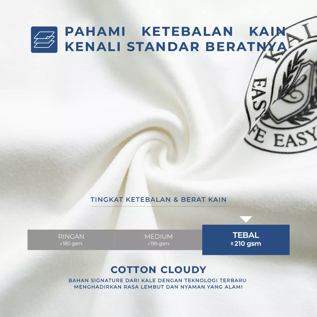 Kale Evan White / Cotton Cloudy / Kaos Boxy Fit / Kaos Korea / Atasan Kaos Pria / Kaos Basic Pria