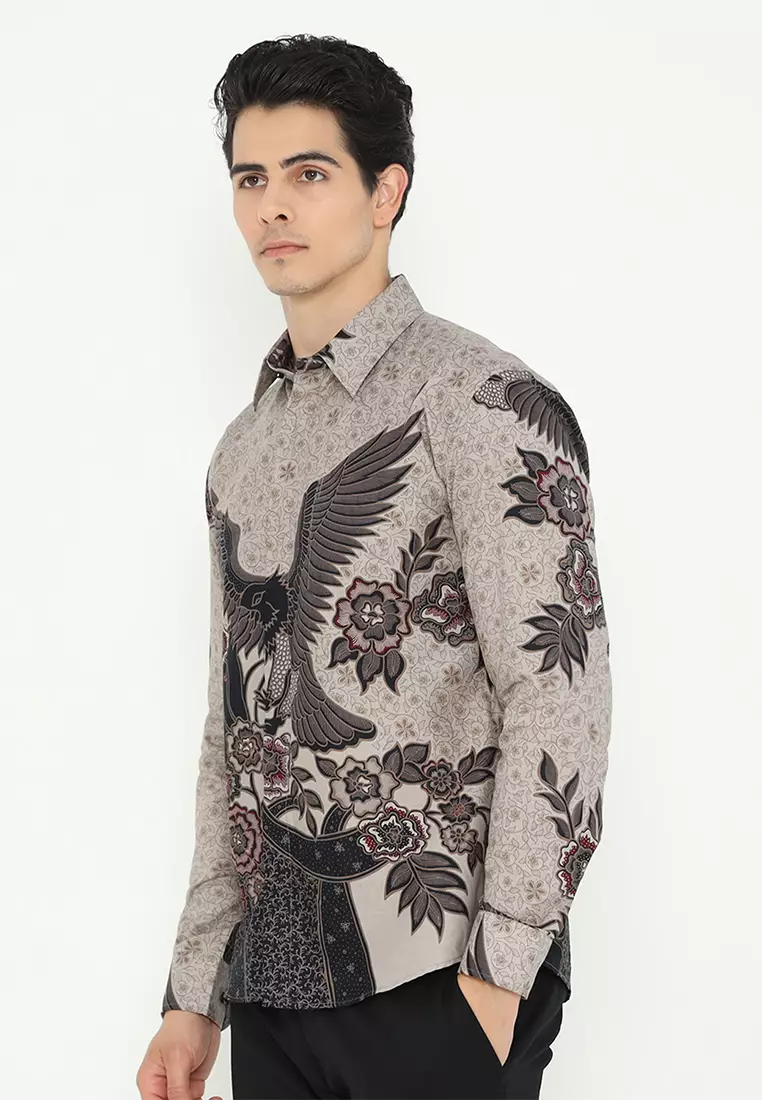 Kemeja Batik Pria Slimfit Jayanasa - Grey