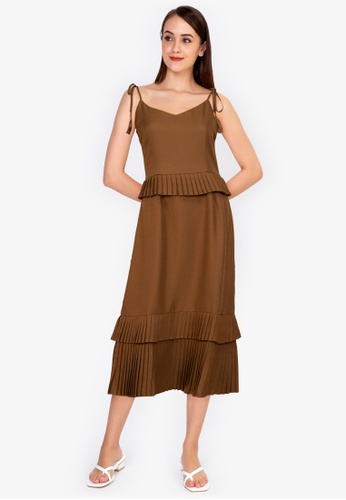 R.A.F. by Plains & Prints brown RAF Cable Sleeveless Dress FD3A5AA98A03F1GS_1