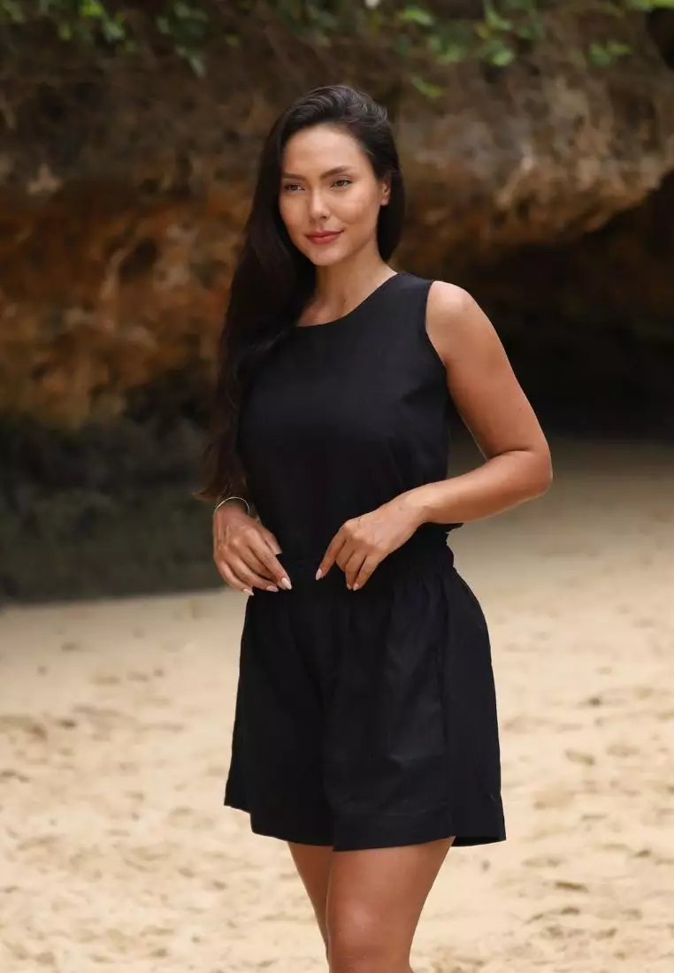 Midnight Celana Pendek Linen Wanita Hitam | Linen Short Pants Women Black