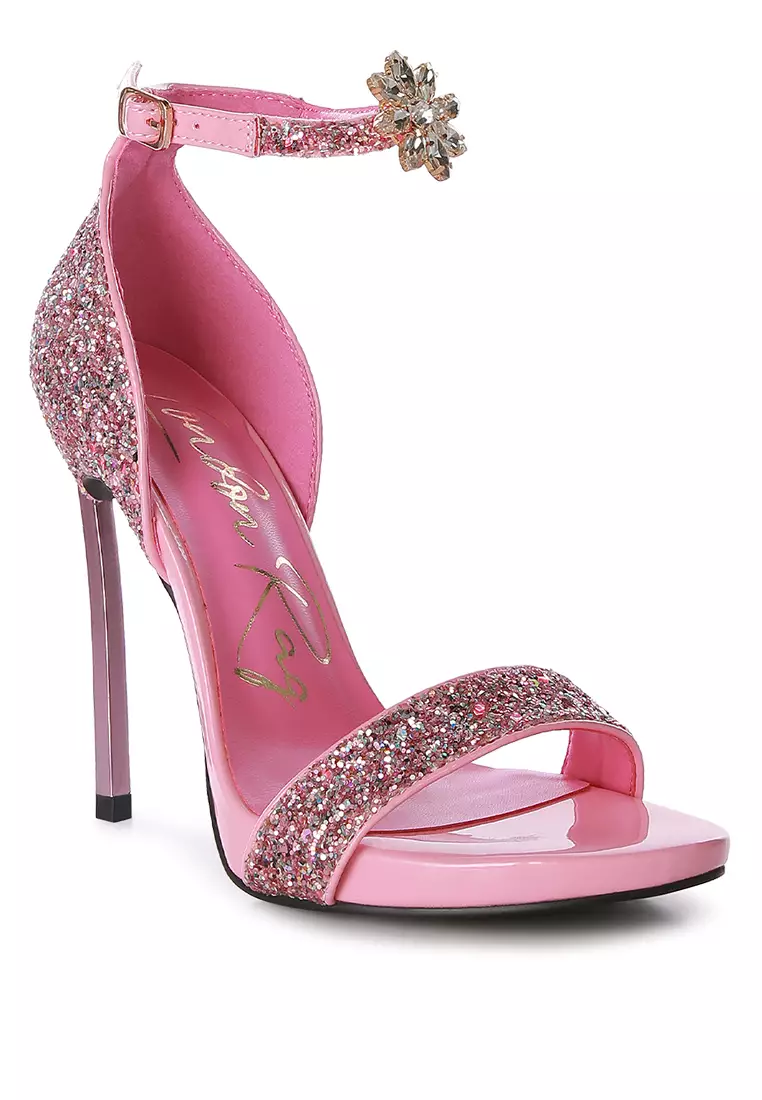 Buy London Rag Pink High Heeled Glitter Sandals 2024 Online