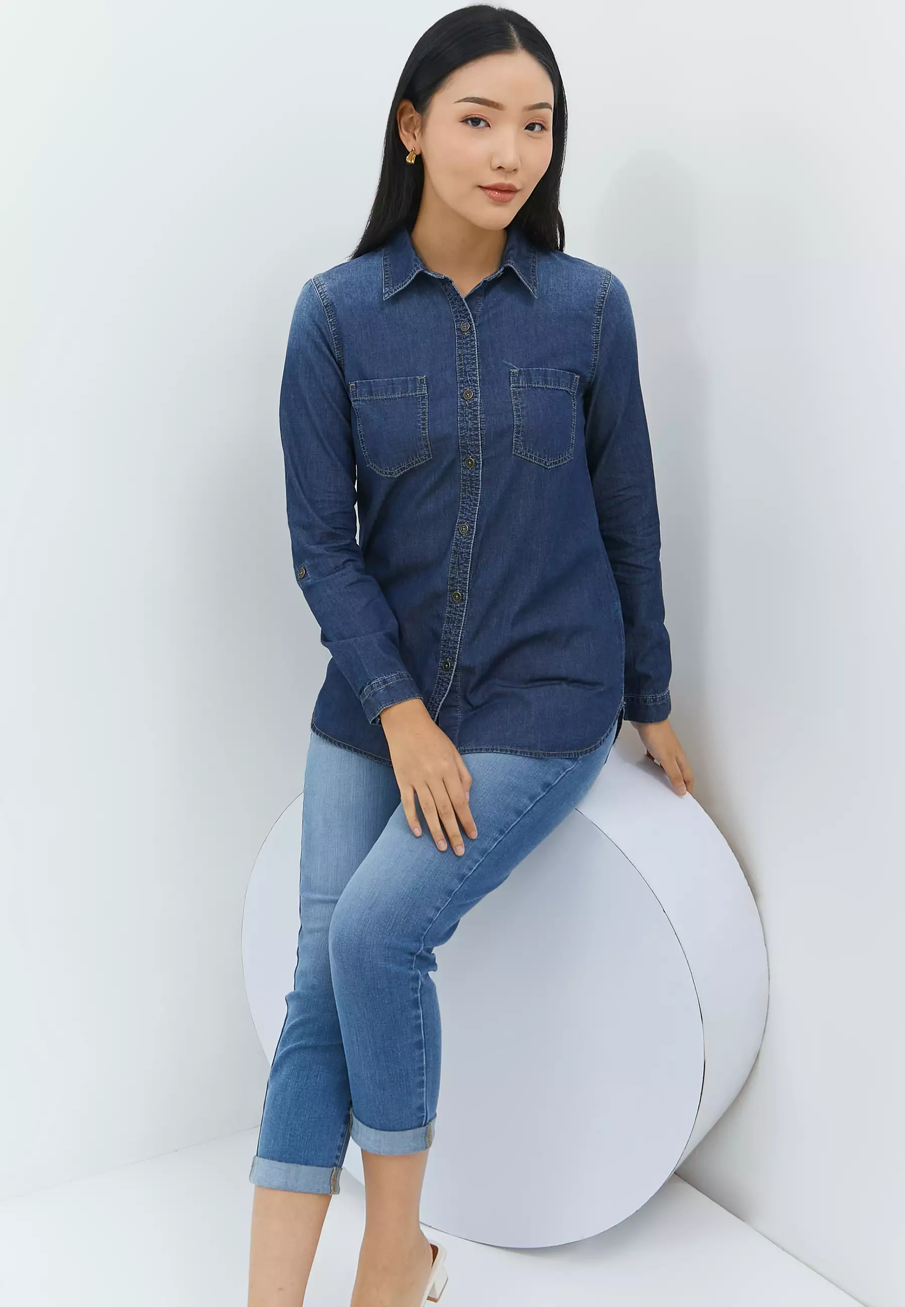 Jual Geela Sierra Blue Shirt (G.11650) Original 2026 | ZALORA Indonesia