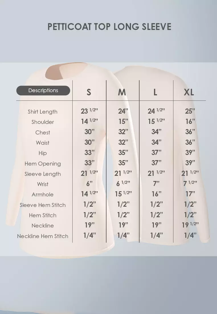Siti Khadijah Petticoat Top Long Sleeve in Nude