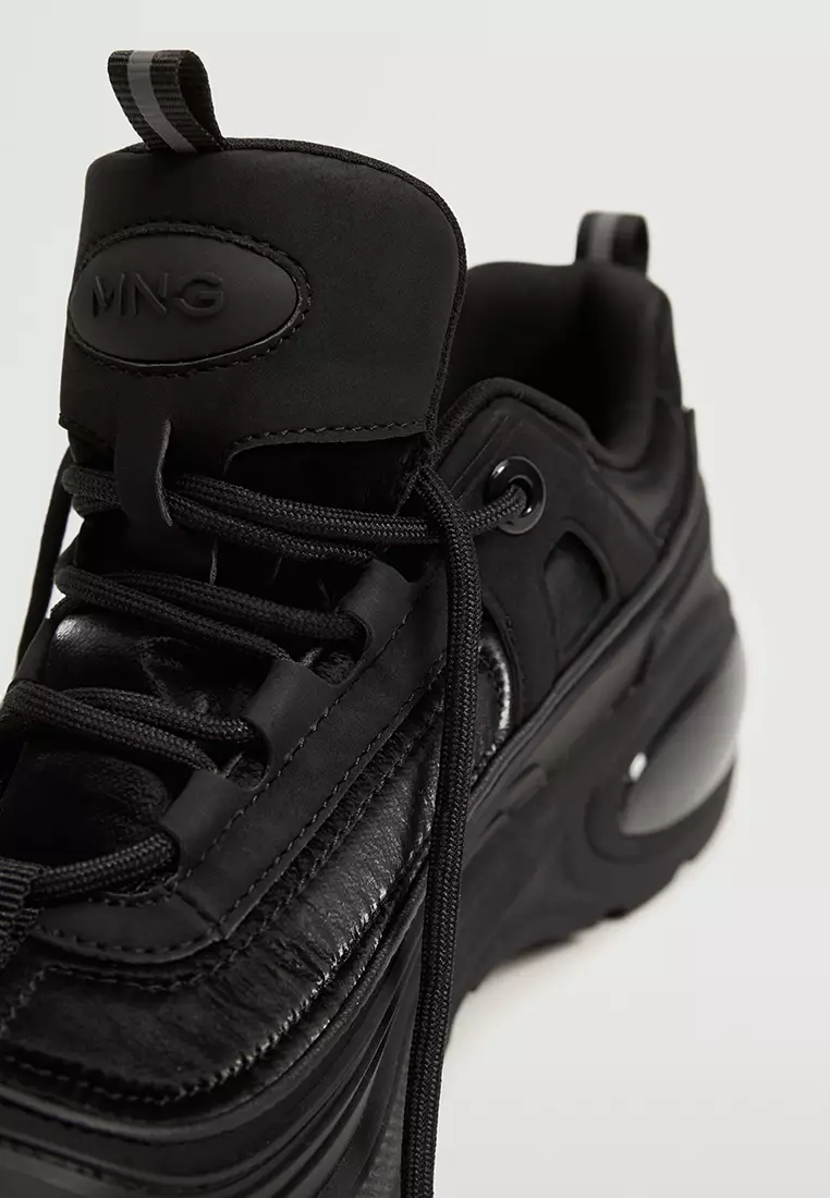 Lace-Up Mixed Sneakers