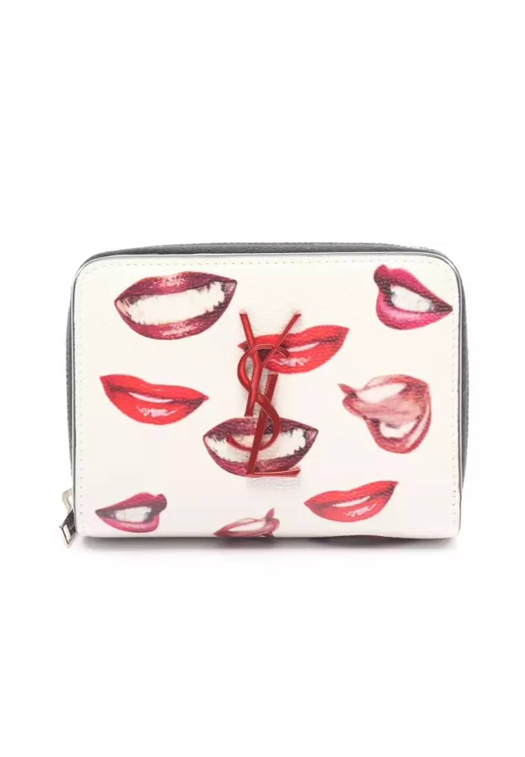 Saint laurent red wallet store
