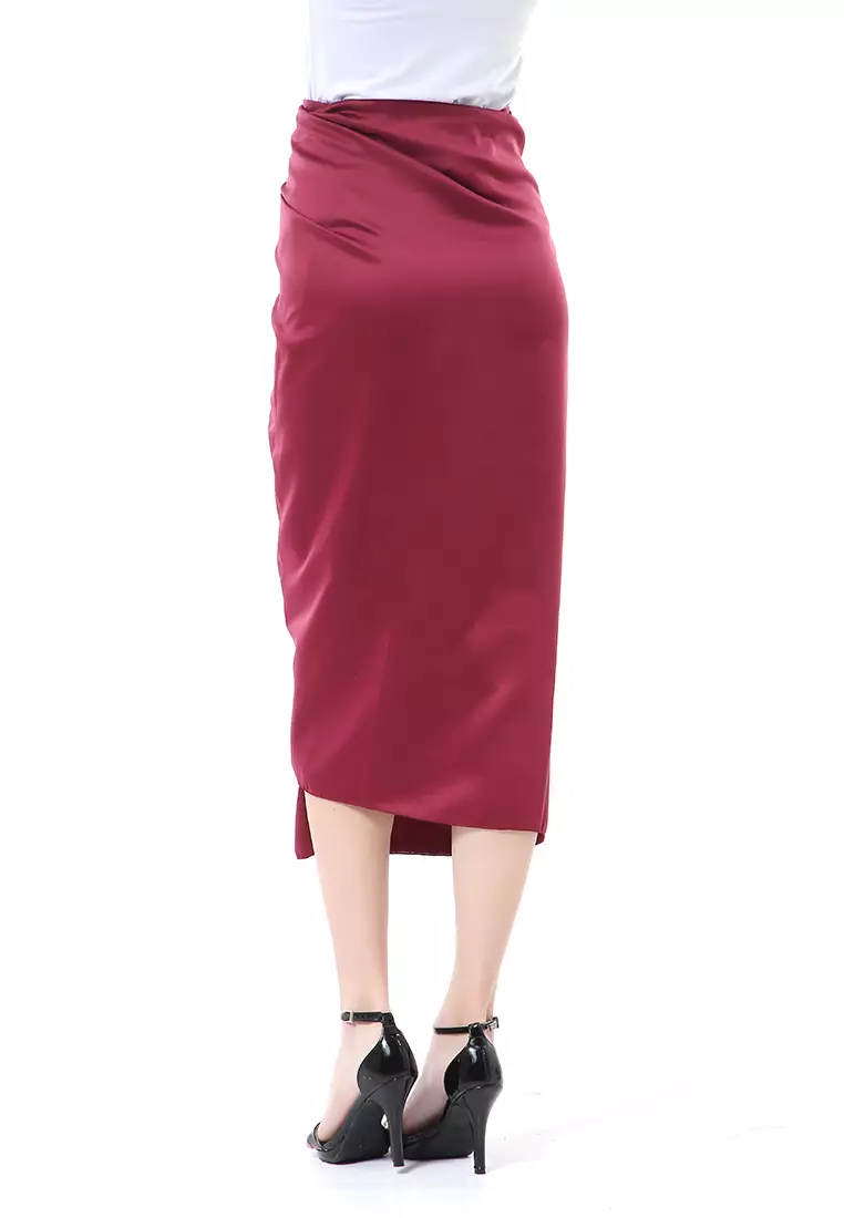 Cornelia Rok Lilit Polos Velvet Satin The Latest Today High Quality Premium - Maroon