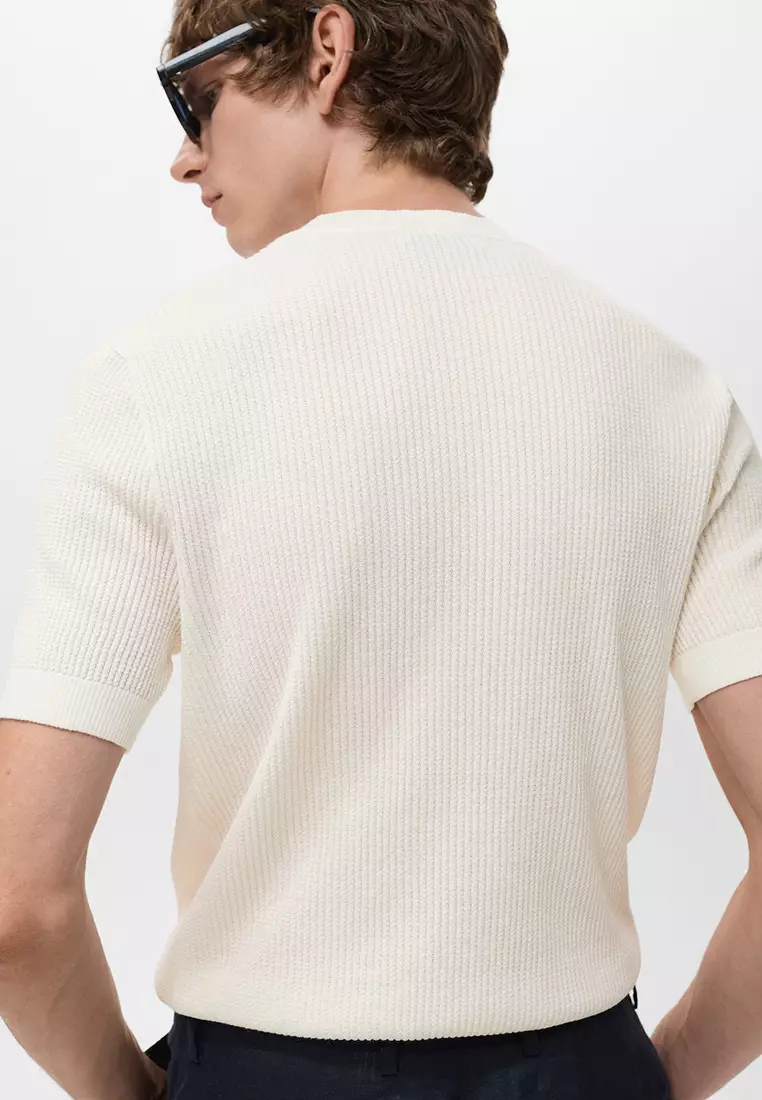 Ribbed Knit T-Shirt