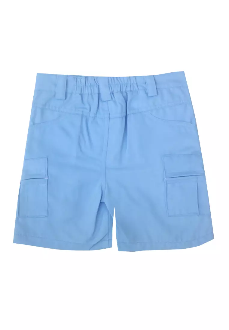 Two Mix Celana Pendek Cargo Anak Laki Bahan Katun Warna Biru Usia 1-10 Tahun 4166