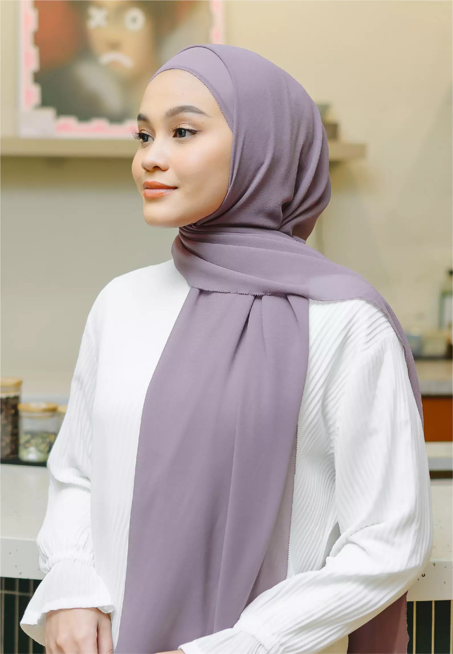 Bawal Eyelash Shawl Dusty Purple