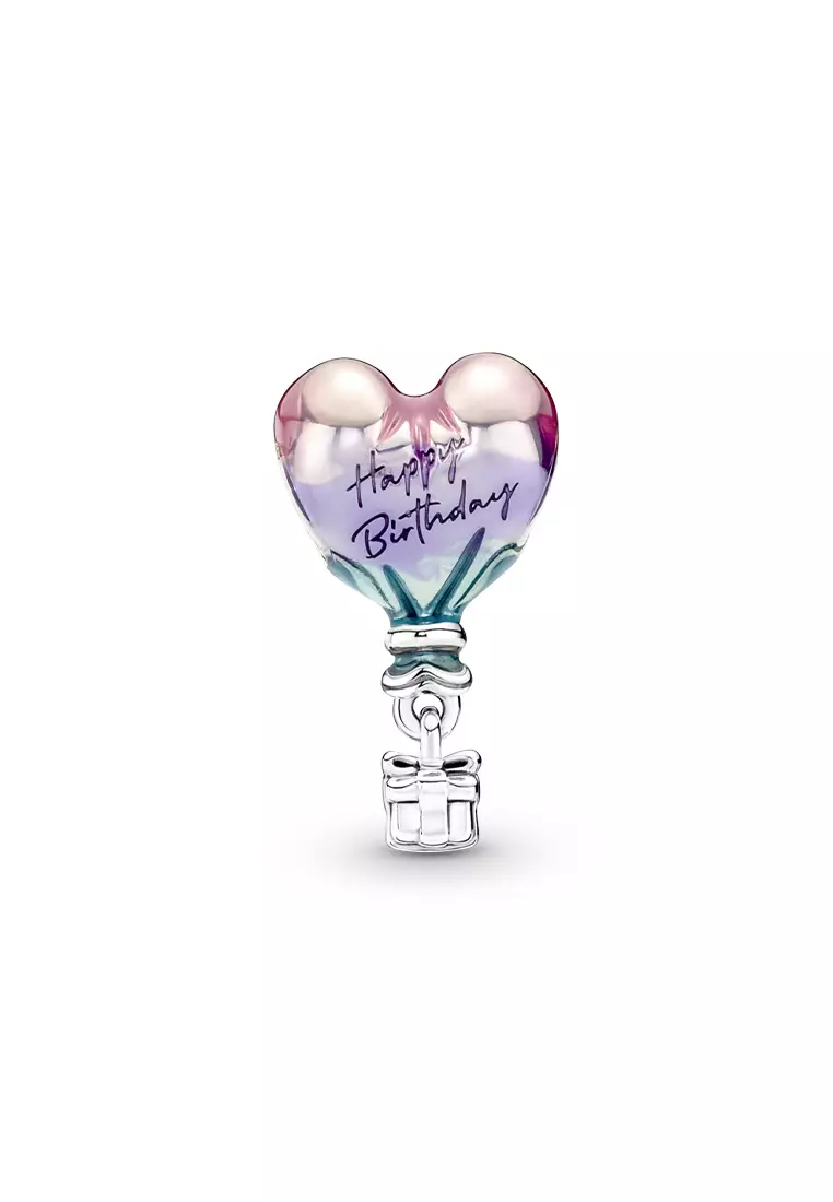 Happy Birthday Hot Air Balloon Charm – Genuine 925 Sterling Silver (Fits Pandora Style)