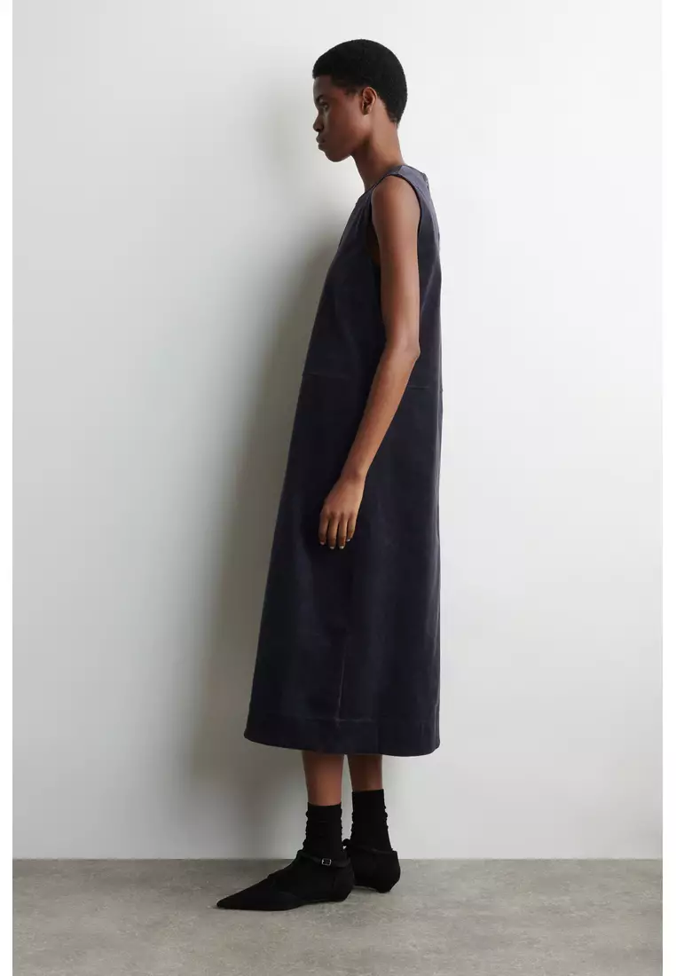 A-LINE CORDUROY MIDI DRESS