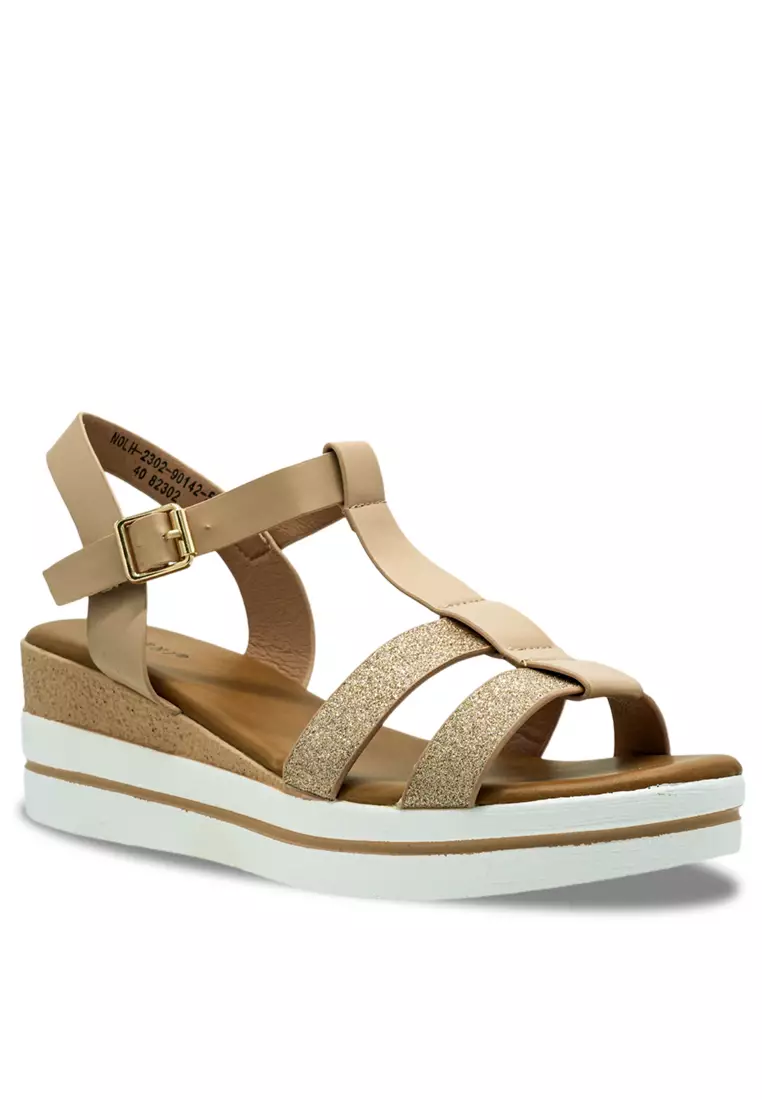 Sling Back Solid Tone Casual Heels