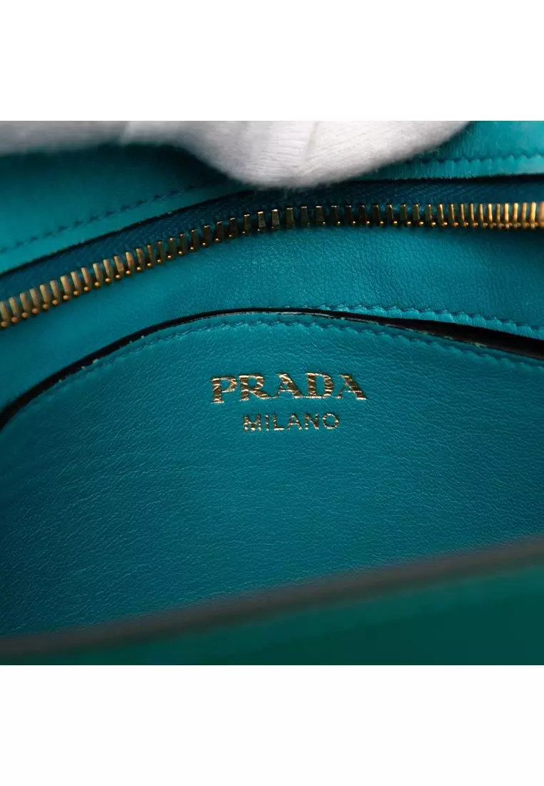 Pre-Loved Prada Bicolor Saffiano Vernice Esplanade Crossbody