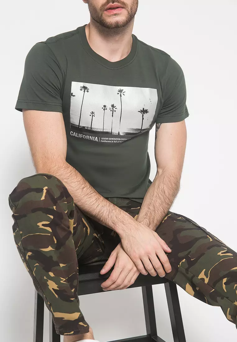 LGS - Kaos Youth Casual - Sablon View California - Hijau - Slim Fit