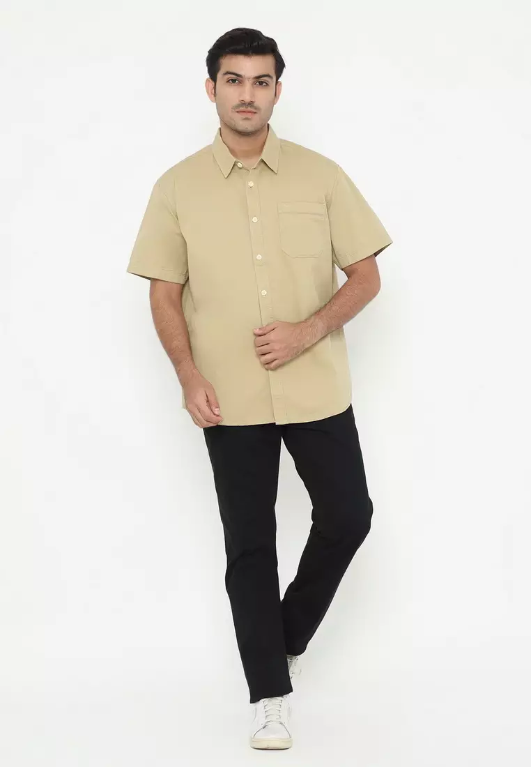 POLICE Kemeja Polos Cotton Regular Fit Pria