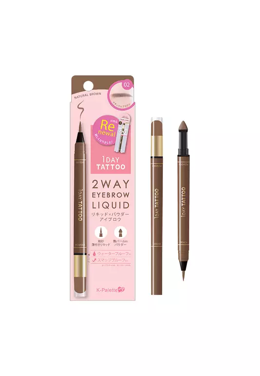 1Day Tattoo 2Way Eyebrow Liquid - 02 Natural Brown