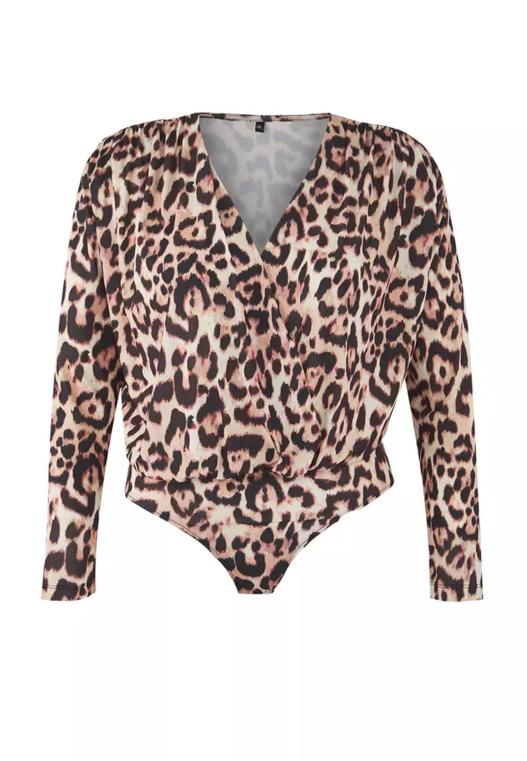 Plus Size Draped Detail Bodysuit