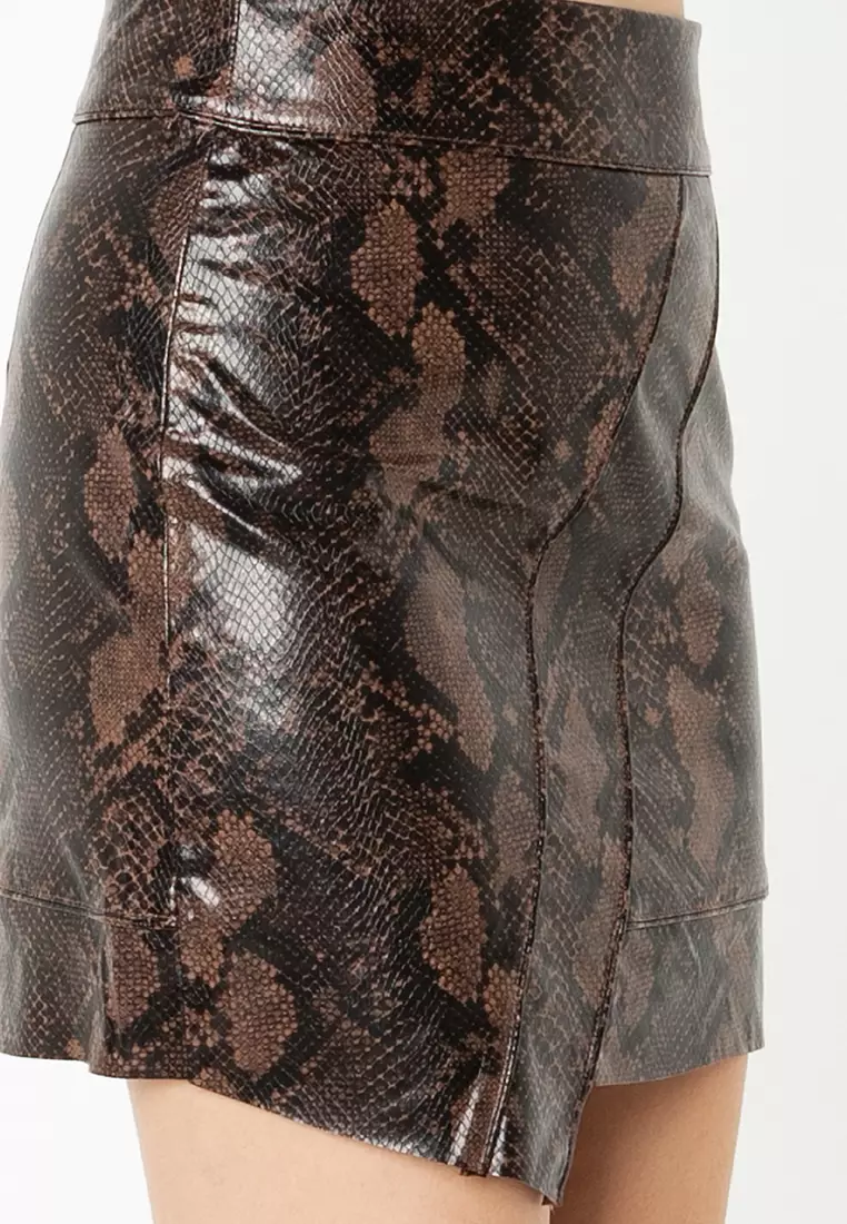 Snake print mini skirt zara discount