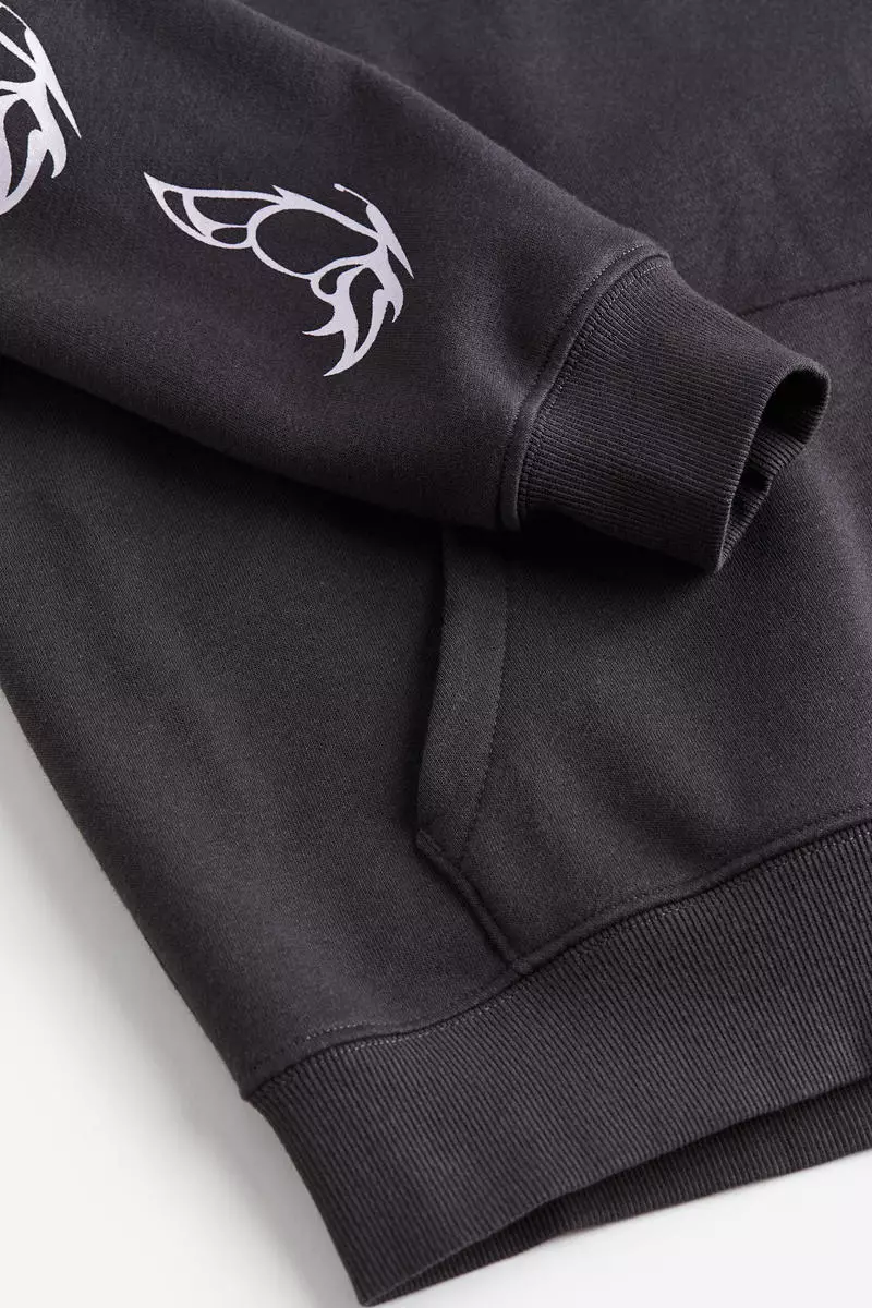 Oversized motif-detail hoodie